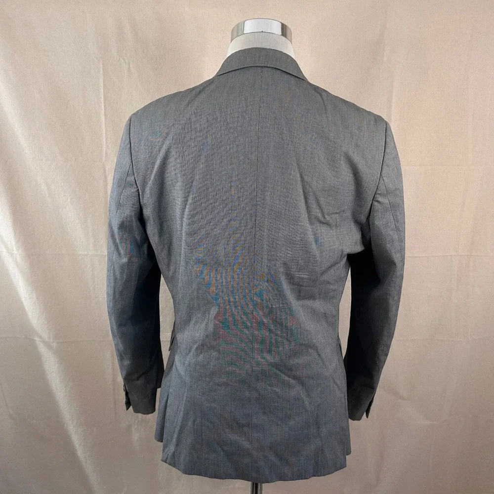 Banana Republic 42R Sport Coat Cotton Blend Grey Two Button Double Vented